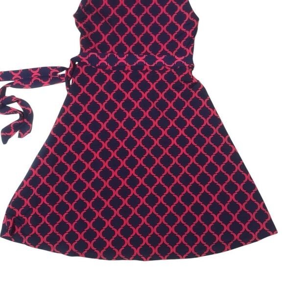 41 Hawthorn Red Navy V-Neck Sleeveless Dress SMALL - Picture 9 of 12